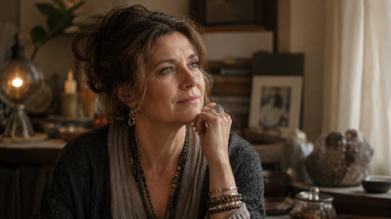 Psychic medium reflecting on spiritual signs after loss
