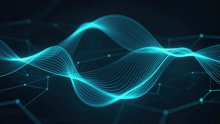 Precise vector wireframe schematic of a complex temporal manifold, glowing cyan lines on a deep obsidian background, high-contrast, academic brutalism style.