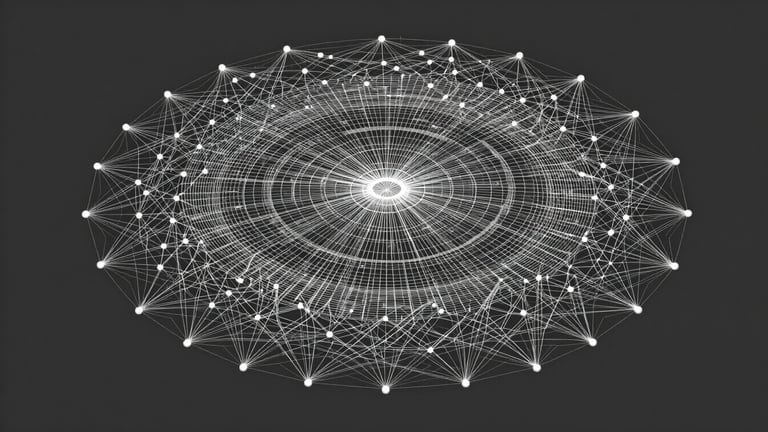 Vast orthographic projection of a planetary-scale data network, stark vector illustration, cold digital terminal light, monochromatic slate and white, clean geometric blueprint, no text, orthographic projection.