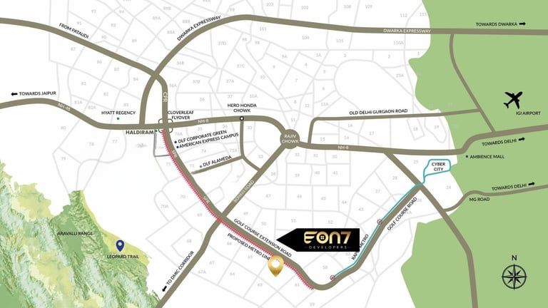 google map image of sector 62 eon7 developer project 