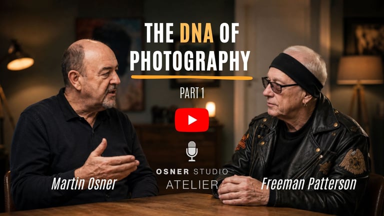 Martin Osner in discussion with Freeman Patterson about the DNA of Photography on YouTube.