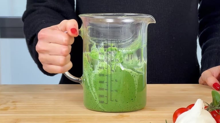 Blend the spinach and ricotta until smooth and creamy