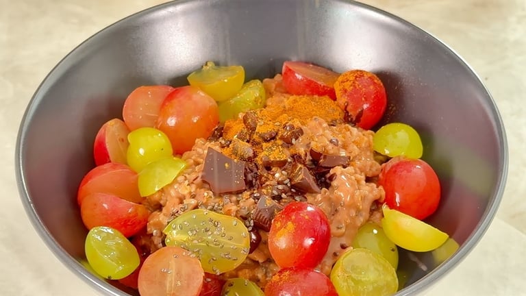 Complete the bowl with a sprinkle of cinnamon or add chia seeds for extra fiber and texture