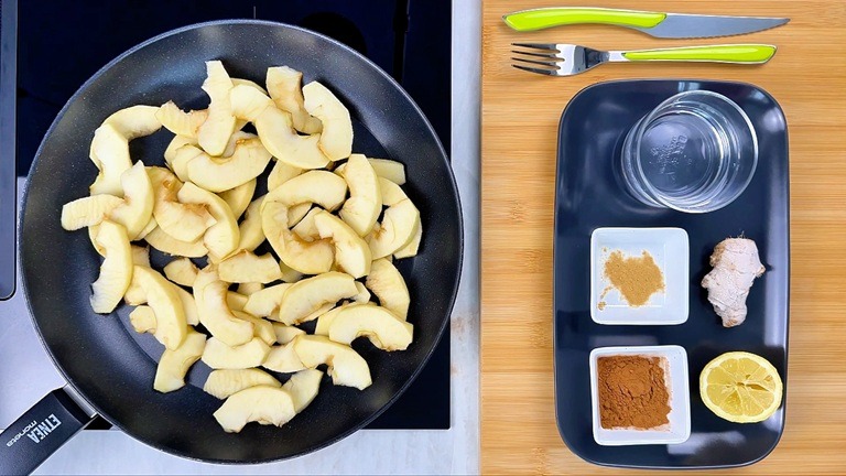 Add the aromatics to the apples