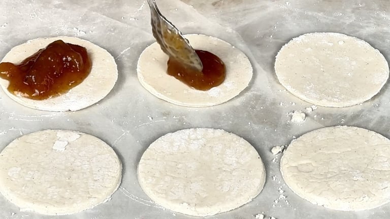 Fill the center of each disc