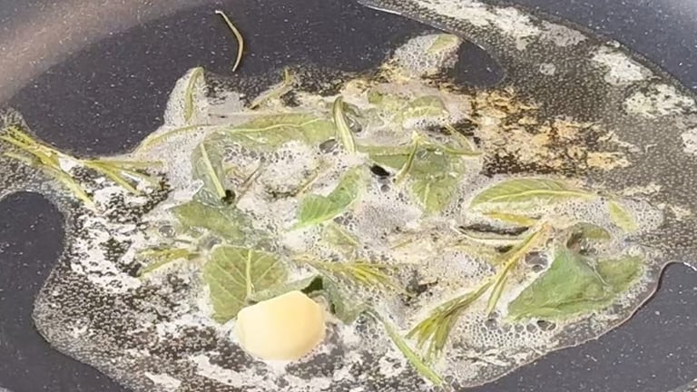 Herb-infused butter until fragrant
