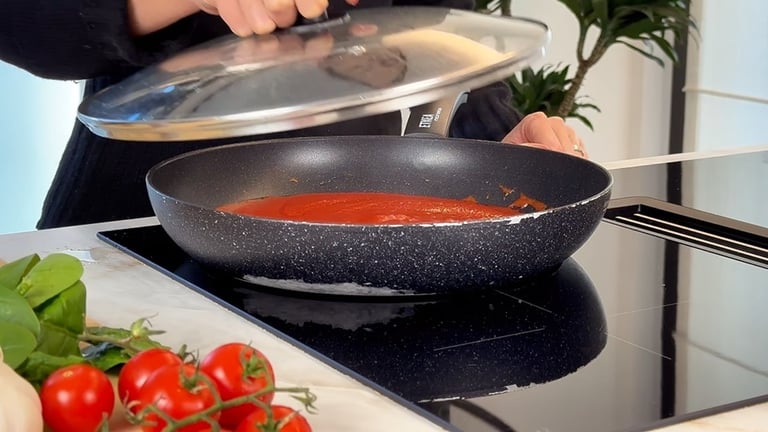 Let the sauce simmer until cooked and slightly thickened