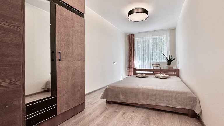 2 kambarių buto miegamasis Krėvės pr. Kaune - NT brokeris Andrius Velykis