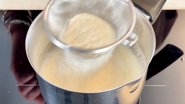 Aggiungi gli ingredienti della crema di riso al cocco