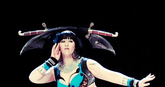 Shahravar Cleopatra costume with double swords