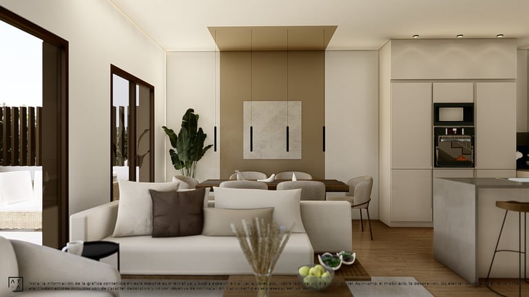 a living room with a couch and a table