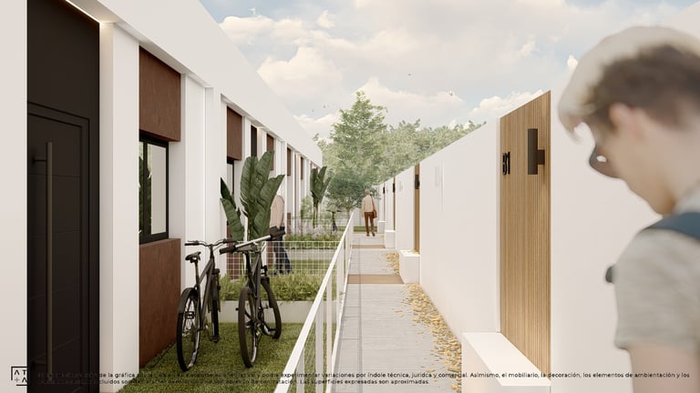 a man standing in front of a building with a bicycle