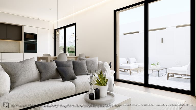 a living room with a couch and a table