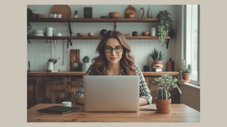 Young woman with glasses working intently on her laptop in a quiet environment – symbolizing the focus and success of introve