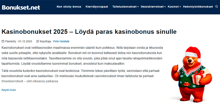 Bonukset.net sivuston banneri