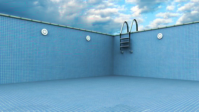 a pool with a ladder and a ladder
