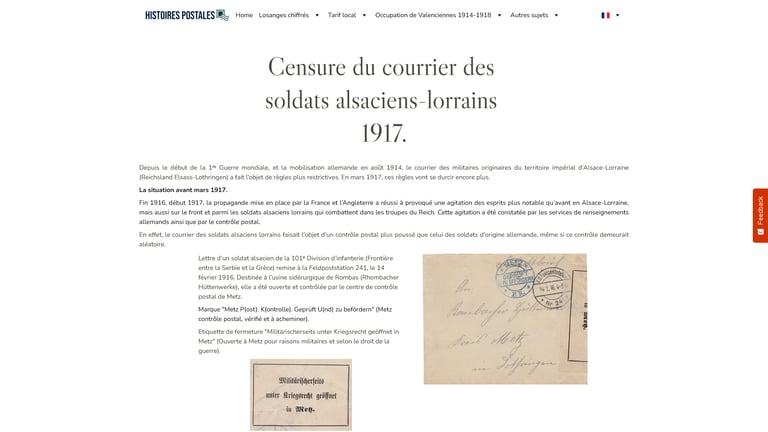 Courrier des soldats alsaciens 1917