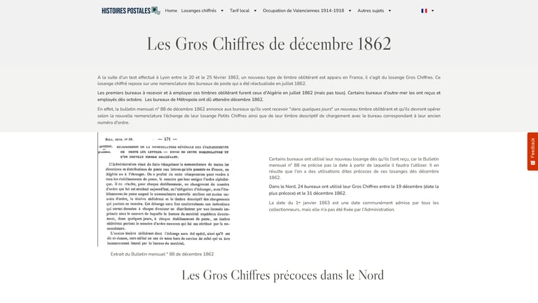 Gros Chiffres de décembre 1862