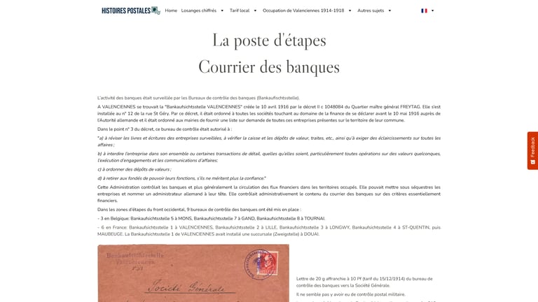 Occupation Valenciennes courrier des banques Bankaufsichtsstelle