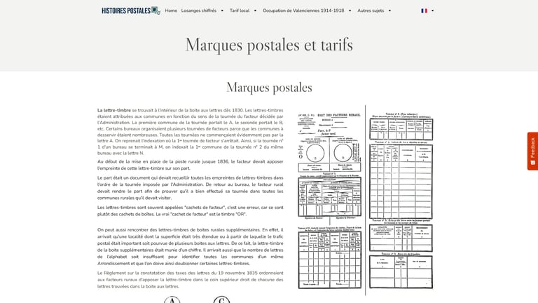 Poste Rurale : marques postales et tarifs
