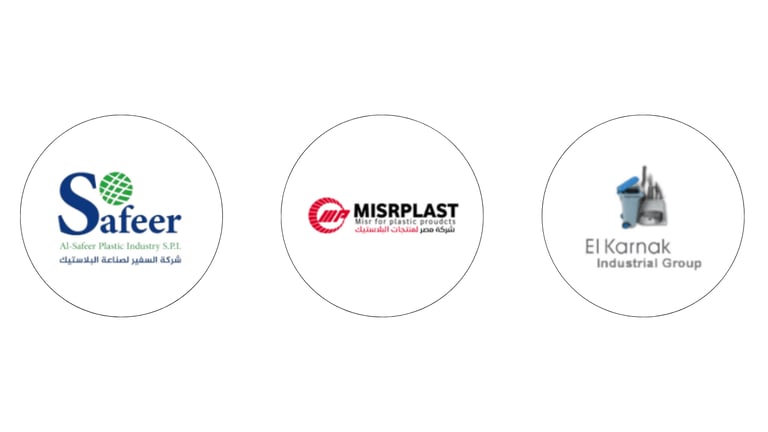 a group of Egyptian Plastic and accessories companies logos
