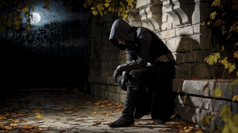 Un assassin attend son heure. Il scrute les petits détails avant de passer à l'action.