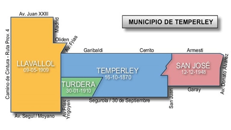 Mapa del Municipio de Temperley
