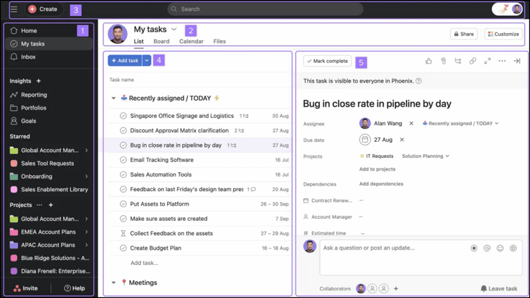 Asana Interface