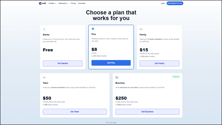 Craft Pricing