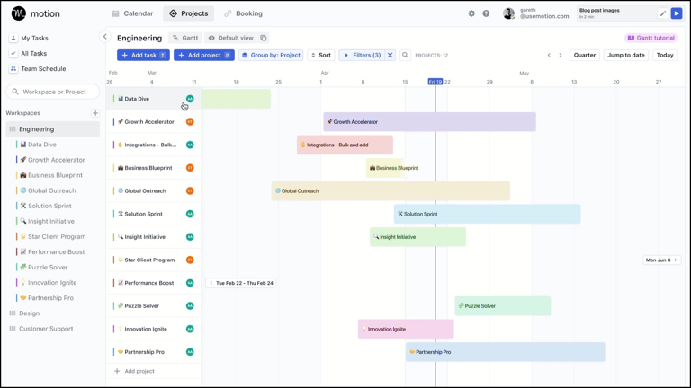 Motion Timeline View