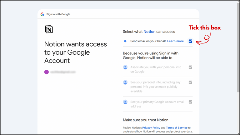 Notion Gmail Access Request