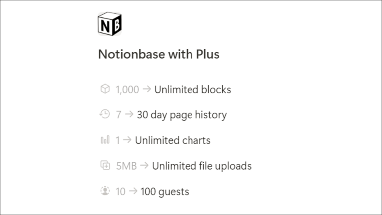 Notion Plus Plan Upgrade