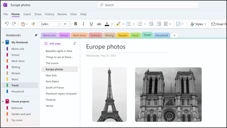 OneNote Dashboard