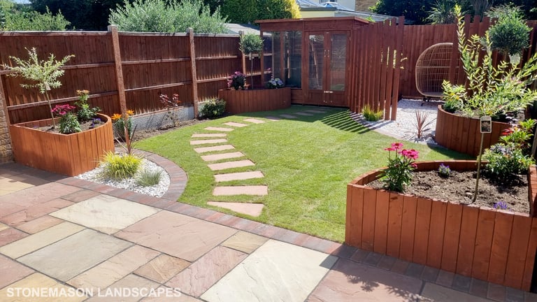 Designer Traditional Modern Circle & Curves Wooden Planters, Screen & Summer House - Gidea Park