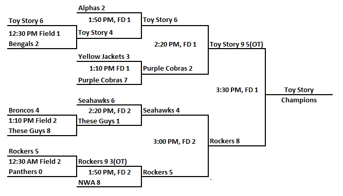 Winter tournament mens playoff bracket
