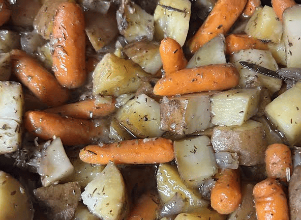 Roast with potatoes and carrots