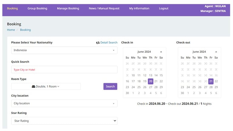 panel pencarian hotel