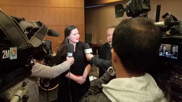 Tatyana Trifonova and Hamza Souissi interviewed from 2M and SNRT in Morocco. February 2023