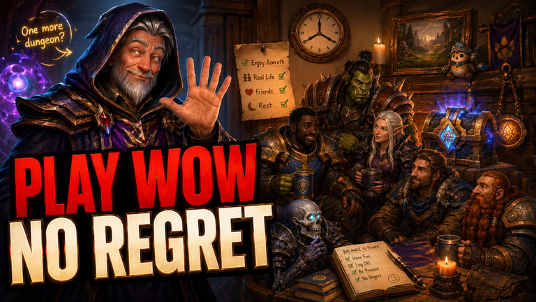 WoW burnout, healthy gaming habits, World of Warcraft time management, WoW FOMO, WoW Midnight, Great Vault, WOW m+