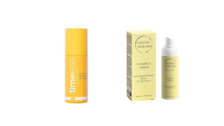 Timeless Vitamin C and Ferulic Acid Serum & Celestial Skincare Vitamin C Serum