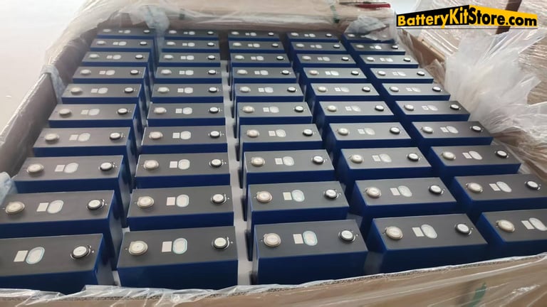 a box of LiFePO4 prismatic battery cells