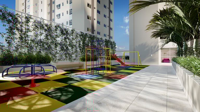 a playground area with a playground area and a playground area