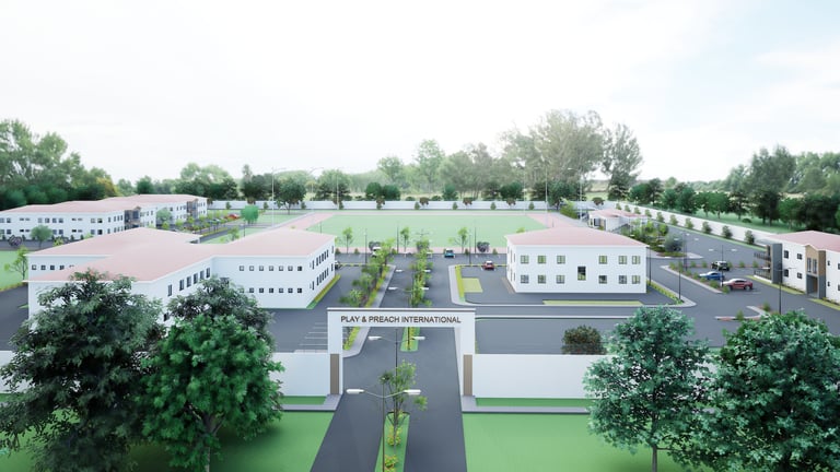 Masterplan of the proposed Play and Preach International Youth Development Campus in Jos Nigeria