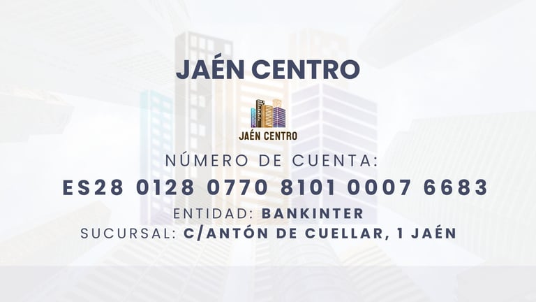 Jaen centro l Asociación de vecinos. Número de cuenta. banco. Jaén Centro. Centro Jaen