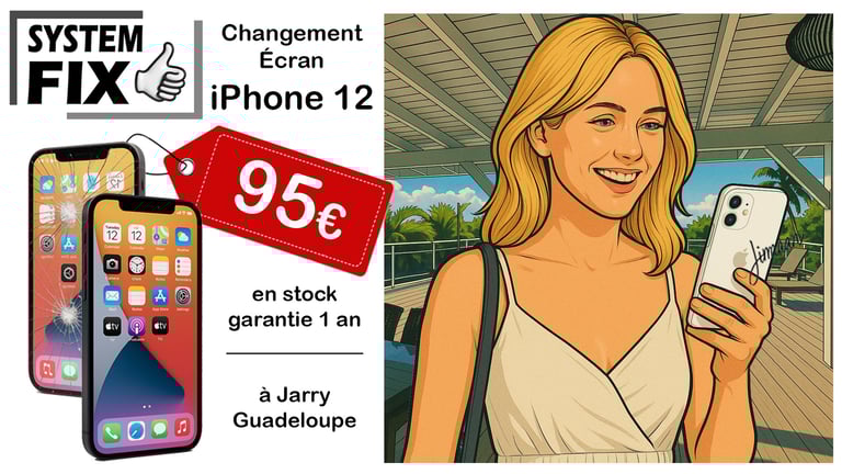réparation écran iPhone 12 en Guadeloupe