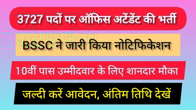 bssc attendant vacancy 2025