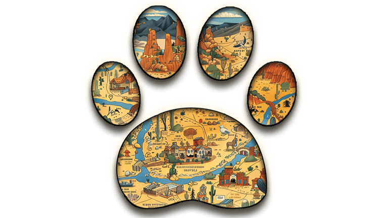 Paw-shaped mapo of the Southwest region