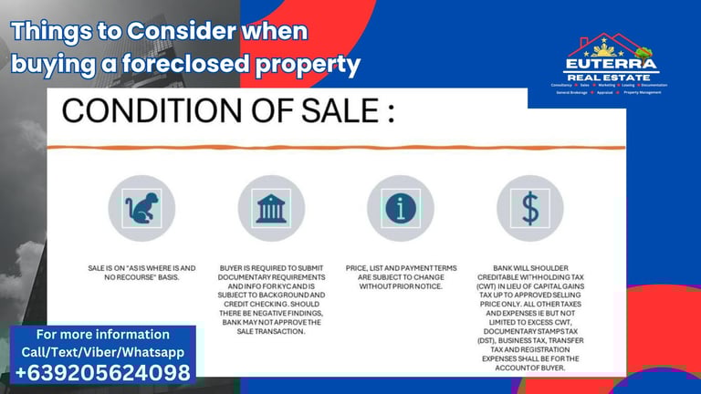 Things to Consider in Buying Foreclosed Properties