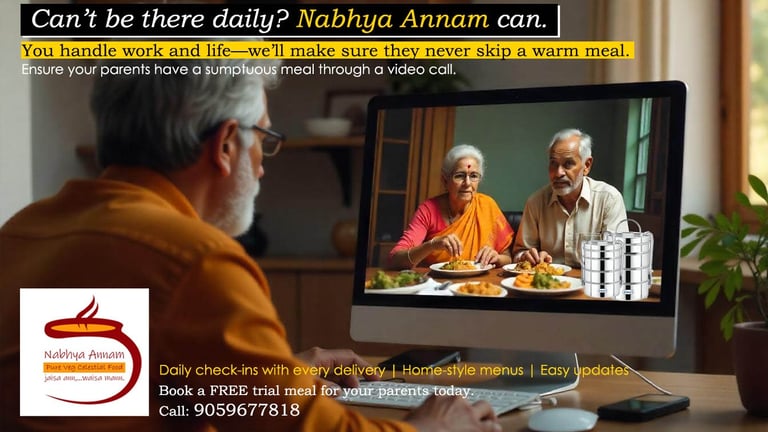 Can't be there daily? You handle work & life. Nabhya Annam will make sure they'll never skip a meal.
