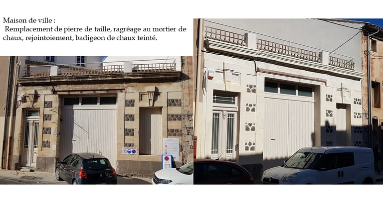 Nettoyage et remplacement pierre - Façade - Pézenas - Hérault - Maçonnerie